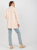 Palton roz deschis din alpaca cu buzunare