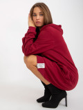 Rochie basic bordeaux cu glugă