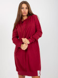 Rochie basic bordeaux cu glugă