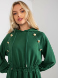 Rochie sport verde închis cu glugă