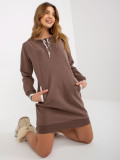 Rochie mini din bumbac cu șnur