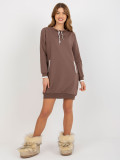 Rochie mini din bumbac cu șnur