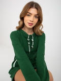 Rochie mini dres verde închis cu buzunare