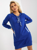 Rochie mini basic din bumbac cobalt