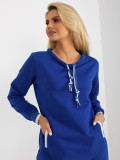 Rochie mini basic din bumbac cobalt