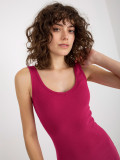 Compleu casual fucsia cu rochie în dungi