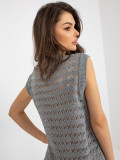 Rochie maxi gri din tricot