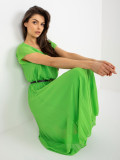 Rochie plisată verde deschis din viscoză