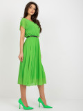 Rochie plisată verde deschis din viscoză