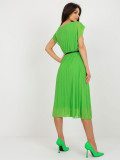 Rochie plisată verde deschis din viscoză