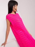 Rochie de vară roz fluorescent fără mâneci