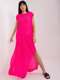 Rochie de vară roz fluorescent fără mâneci