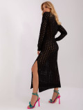 Rochie maxi de plajă neagră cu fante
