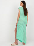 Rochie maxi tricotată în culoare mentă