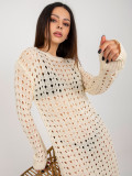 Rochie de vară bej deschis din tricot