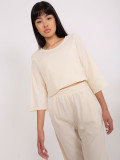 Compleu casual bej deschis cu dungi