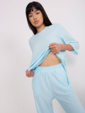 Compleu casual bleu deschis cu bluză oversized