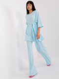 Compleu casual bleu deschis cu bluză oversized