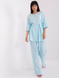 Compleu casual bleu deschis cu bluză oversized