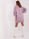 Rochie tricotată oversized de culoare lila deschis