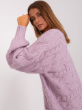 Rochie tricotată oversized de culoare lila deschis