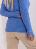Pulover albastru ajustat plus size