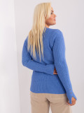 Pulover albastru ajustat plus size