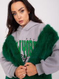 Vesta de blană verde închis pentru femei