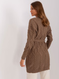 Cardigan maro cu curea