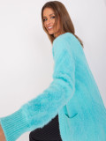 Cardigan mint cu model fără închidere