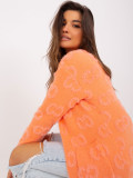Cardigan portocalie cu buzunare