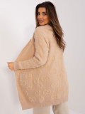Cardigan bej cu buzunare