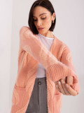 Cardigan roz cu buzunare