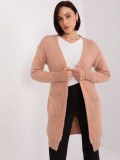 Cardigan în culoare piersică cu buzunare