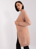 Cardigan în culoare piersică cu buzunare