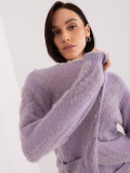 Cardigan damă lila deschis cu model