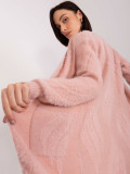 Cardigan roz deschis cu buzunare