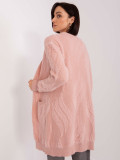Cardigan roz deschis cu buzunare