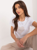 Tricou alb cu mânecă scurtă