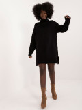 Rochie mini elegantă neagră cu mâneci lungi