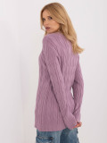 Pulover violet cu mâneci lungi