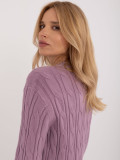 Pulover violet cu mâneci lungi
