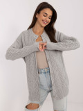 Pulover gri elegant cu mâneci lungi