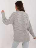 Pulover gri elegant cu mâneci lungi