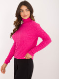 Pulover fucsia elegant cu guler