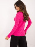 Pulover fucsia elegant cu guler