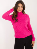 Pulover fucsia elegant cu guler