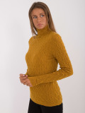 Pulover galben elegant cu guler