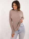 Pulover elegant bej cu guler