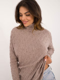 Pulover elegant bej cu guler